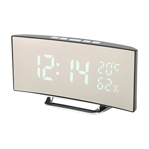 Reloj despertador digital LED curvo con temperatura para casa 5