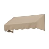 VINGLI 4x2 FT Outside Window Awning, Door Awnings for Sunshade & Waterproof, Patio Manual Retractable Awning for Door Entrance in Balcony, Backyard, Garden, Beige