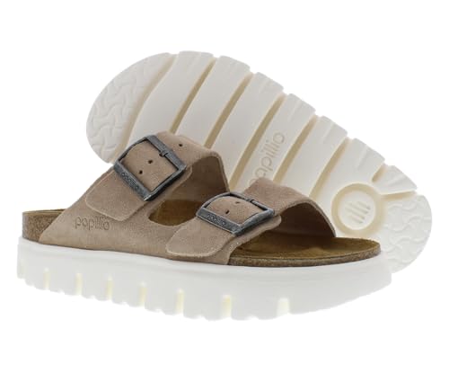 Image of Birkenstock Women's Arizona Chunky Sandals, Warm Sand, Tan, 5-5.5 Narrow US