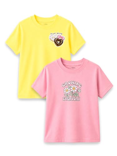 Image of Kidbea Bamboo Kids T-Shirt Ultra-Soft Premium Half Sleeve Graphic Tee for Girls, Casual Summer Wear for Toddlers & Kids