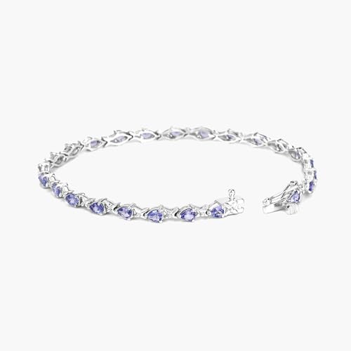 Tanzanite Bracelet, Natural Tanzanite Oval Tennis Bracelet in .925 Sterling Silver, December Birthstone3