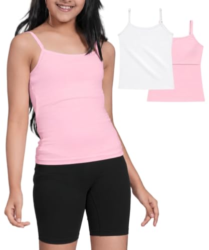 Image of Lily Chic Padded Camisole for Girls, Cotton Puberty Slip, Pack of 2