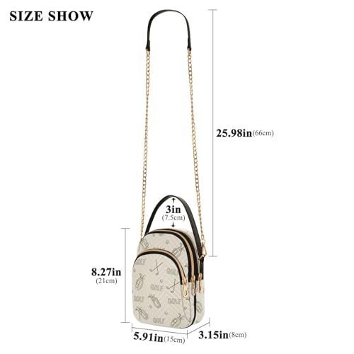 Image of MCHIVER Golf Crossbody Bag for Women Cell Phone Purse Wallet with Removable Chain Shoulder Handbag