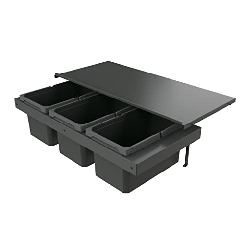 Naber 8013386 Abfallsammler Cox Stand-UP® 250 S/900-3, anthrazit, 39 (3x13) Liter / 90 cm Schrankbreite