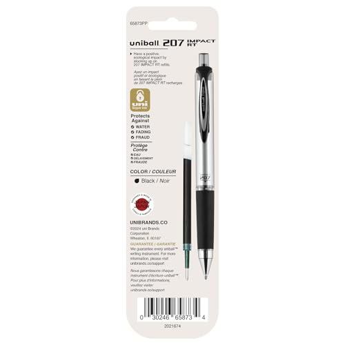 Bolígrafo Retráctil Gel Uni-Ball Signo 207 Impact RT Pack 2 miniatura 6