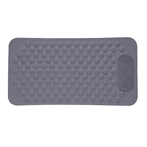 Foot Scrubber Shower Mat With Pumice Feet Scrub Stone Bathtub Mat With Antislip Suction Cups And Drain Holes Non Slip Bath Mat With A Pumice Stone For Feet Massage Beach Towels for Adults (Grey, A)