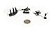 Napoleonic & Civil War Military Miniatures (Black): Plastic Toy Soldiers Set: Infantry, Cavalry, Artillery, Ships