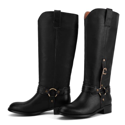 KIFIWUI Women's Knee High Boots Black Tall Boots Chunky Block Heel Boots by KIFIWUI - Used condition - Image 7