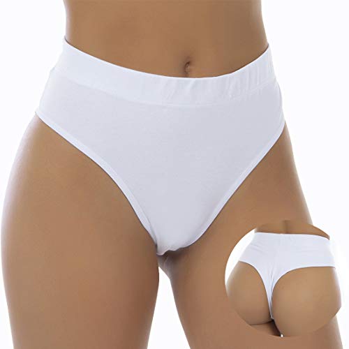 Kit com 10 Calcinhas Cintura Alta Fio Duplo Algodão Lingerie