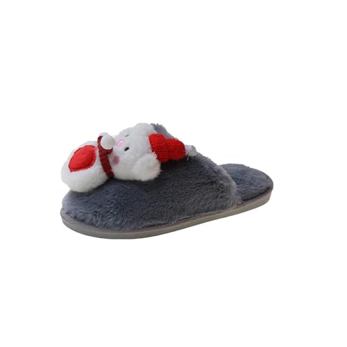 Generisch Zapatillas de estar por casa de fieltro para mujer, suaves y cómodas, calientan tus pies en invierno. O Zapatos de mujer 41, gris, 38 EU