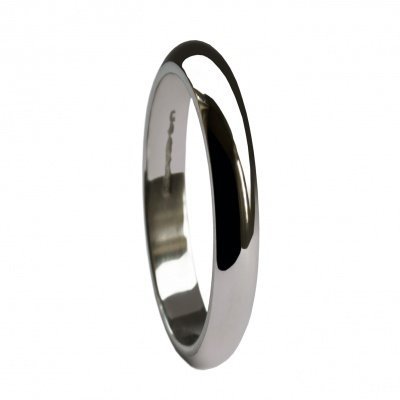 Alliance de mariage 18 carats or blanc D-Forme pour femme éternelle
