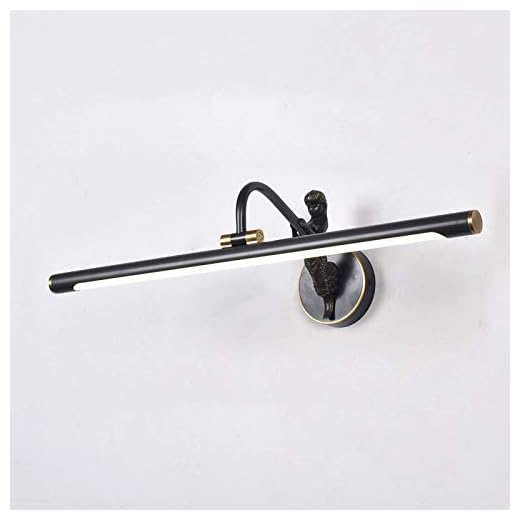 Waqihreu LED retro spegelbelysning, justerbar spegel framvägglampa, helt i koppar akryl vattentät badrum vägglampa, för sovrum toaletter skåp sminkbord [Energiklass A], mässing, 35 cm 7 W