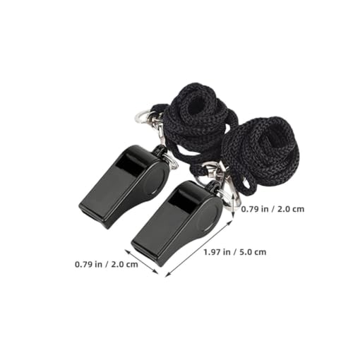Silbatos para árbitro plástico negro con cuerda 10 pcs miniatura 2