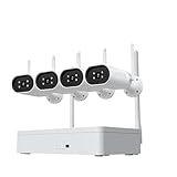3. Vision jour et nuit 10M Système de vidéosurveillance de sécurité sans fil 1920P, Kit de caméra de Surveillance , vidéo HD 8CH NVR, ensemble de Vision nocturne infrarouge bidirectionnel Pour l\'extérieur(T,3MP 4 Cameras)