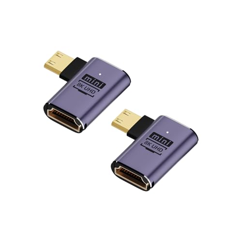 ���S�̓��{��� MSL FORCE Micro Mini HDMI�I�X/���X �ϊ��A�_�v�^ 8K@60Hz 4K@120Hz UHD2.1 HDCP 3D �X�g���[�g L�� U�� LED���C�g (cbk-02, 2�Z�b�g)