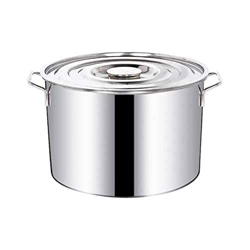 Stock Pot - Utensilios de cocina de acero inoxidable con tapa, 22 litros, conducción rápida del calor, apto para todo tipo de estufas