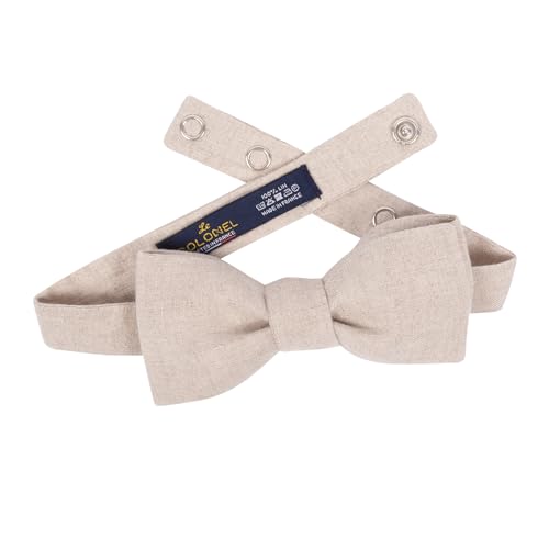 Noeud papillon Lin naturel pour mariage bohème chic et champêtre