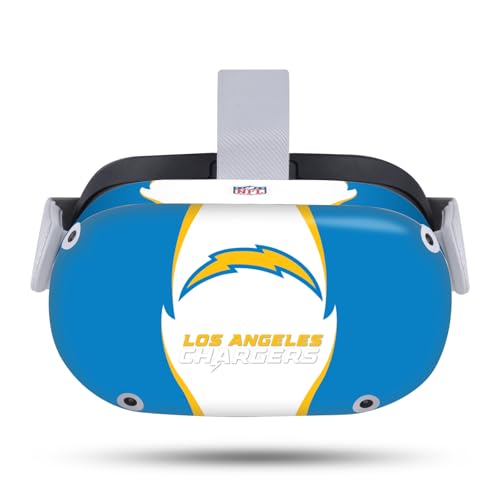 Skin vinyle Meta Quest 2 NFL Los Angeles Chargers protection anti-rayure avec détails latéraux