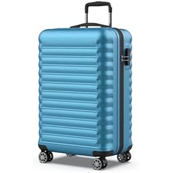 Maletas Medianas Baratas NEWTECK - Maleta de Viaje Mediana 18Kg Upfly 24' ABS (63x39,5x26,8cm) con Cierre de Combinación y 4 Ruedas Dobles 360 | Resistente | Ligera | Interior Compartimentado | Azul Eléctrico