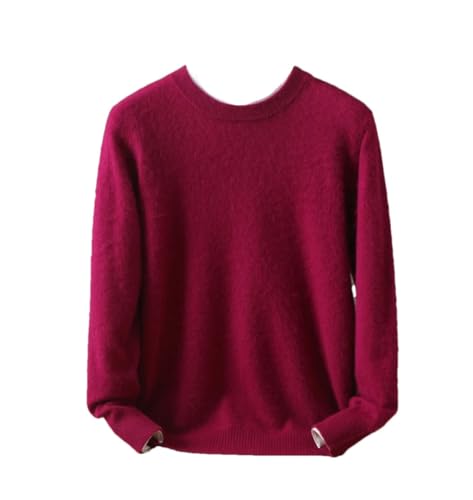 Men's 100% Mink Cashmere Sweater Crewneck Pullover Warm Winter Knit Jumper Long Sleeve Casual Tops