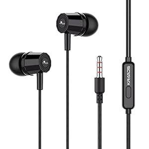 Kratos Thump Wired Earphones, Powerful Bass, HD Sound Quality Earphones, Tangle Free Cable, Comfortable in Ear Fit, with…