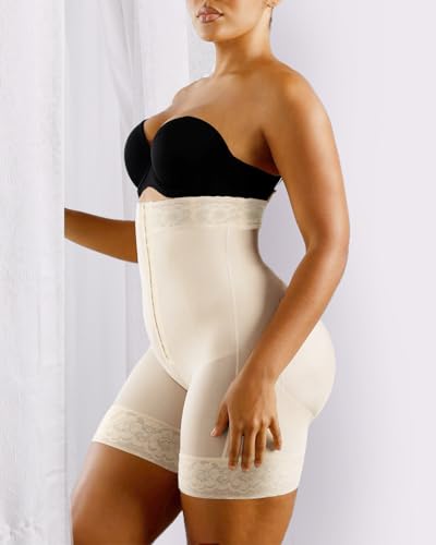 Image of YIANNA Tummy Control Shapewear for Women Strapless Fajas Colombianas Body Shaper Shorts Butt Lifter with Zipper Crotch
