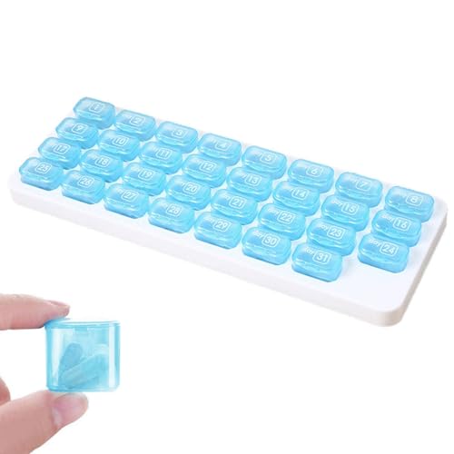 LATRAT Pilulier Organisateur Boîte Un mois de couvercle pilule de stockage 31 jours