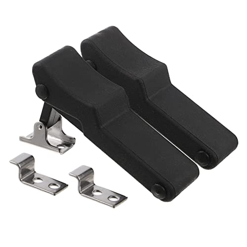 OSALADI 1set Rubber Buckle Damping Lock Drawbolt Hasp Lock Toggle Clamp Chiller Door Hasp Clasp Push Button Door Lock Cabinet Door Catch Padlock Hasp Closet Door Lock Black Stainless 2pcs