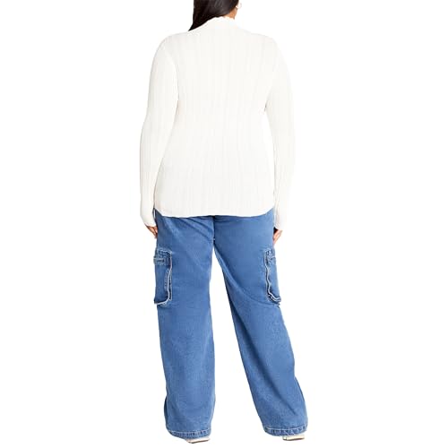 Image of City Chic Women's Plus Size Crinkle Knit Sweater