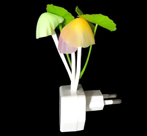 Image of K D Auto on /Off Illumination Forest Lamp with Flowers Night Lamp (Green Crown Plug, Pack of 2)
