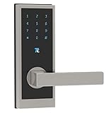 TurboLock TL-100 Bluetooth Smart Lock with in-App Monitoring, Sending and Managing Unlimited eKeys; Weather Sealed, Keyless, Includes Mini Keycards (Brushed Nickel)