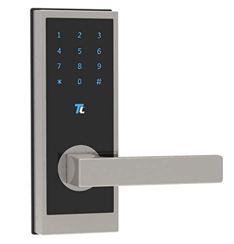 TurboLock TL-100 Bluetooth Smart Lock with in-App Monitoring, Sending and Managing Unlimited eKeys; Weather Sealed, Keyless, Includes Mini Keycards (Brushed Nickel)