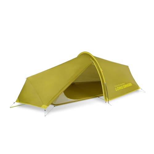 LONGSINGER Stalker Ultralight Tent 3/4 Season Portable Backpacking Tent for 1-Person 20D Silicon Coated Waterproof Poleless Double Layer Tent for Camping, Climbing, Hiking (Moss Green)