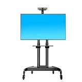 WYJW Carrito con Ruedas para TV móvil/con Ruedas - Soporte para TV de Piso Negro para televisores de Pantalla Plana de 32-70 Pulgadas, Altura Ajustable 49-76 Pulgadas