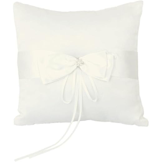Elegant Satin Bowknot Ring Pillow