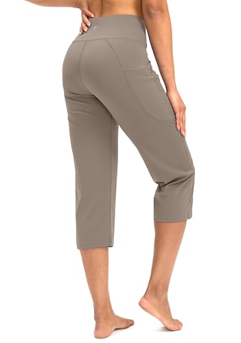Image of G Gradual Capri Pants for Women High Waist Workout Yoga Pants with Pockets Tummy Control Leggings Crop Straight