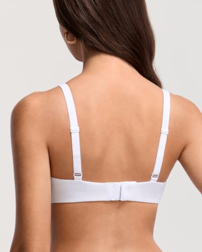 Image of DOBREVA Women's Unlined Balconette Bra Underwire Supportive Plus Size Smooth Scoop Neck