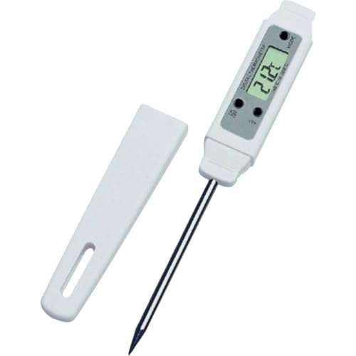 TFA Dostmann Pocket-Digitemp S digitales Einstichthermometer, 30.1013, Taschenformat, abwaschbar, Profi-Einsatz, Temperaturkontrolle, weiß