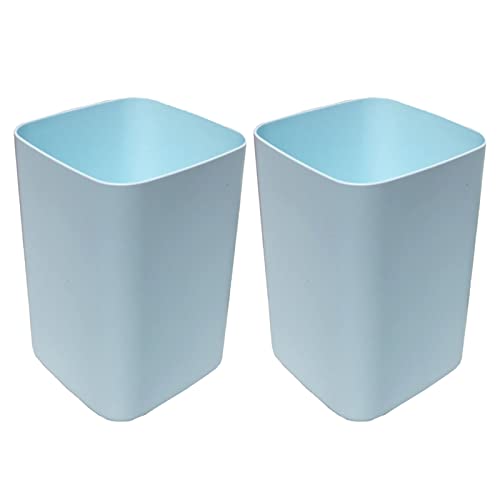Image of 2PCS Kitchen Trash Can Plastic Open-Mouth Garbage Box Small Rubbish Can Square Storage Bucket for Home Desktop Organizers