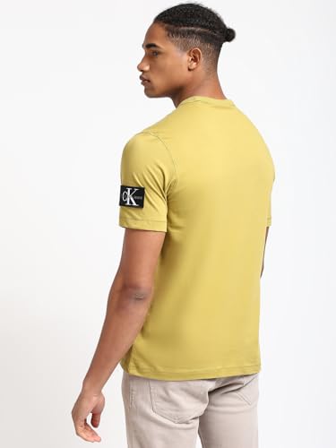 Calvin Klein Herren T-Shirt Kurzarm Regular Tee mit Logo-Badge, Grün (Willow), XXXL – Ansicht 3