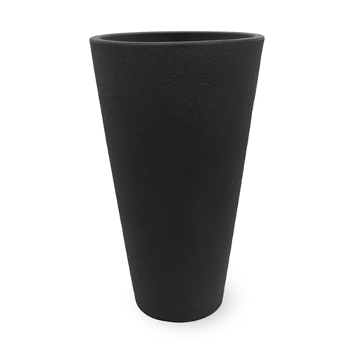 Spetebo Pot de fleurs conique en plastique - Anthracite 70 cm anthracite
