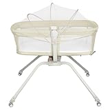 Kedia Babybetten mit Moskitonetz, Baby Beistellbett mit Rollen, Reisebett Baby, Baby-Spielbett Höhenverstellbar, Tragbares Kinderreisebett (Beige - B)