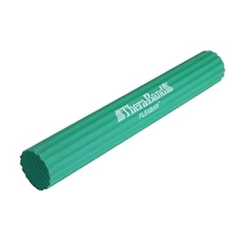 THERABAND FlexBar, Tennis Elbow Therapy Bar, Relieve Tendonitis Pain &amp; Improve Grip Strength, Resistance Bar for Golfers Elbow &amp; Tendinitis, Green, Medium, Intermediate