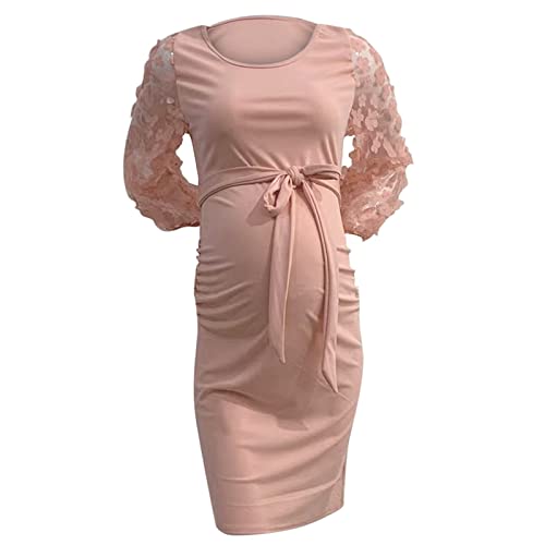Robe de maternité manches longues élastique et longue robe photo grossesse