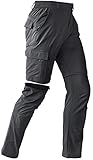 Mens Hiking Convertible Pants Waterproof Lightweight Quick Dry Zip Off Fishing Travel Safari Outdoor Cargo Work Trekking Trousers Grey 36