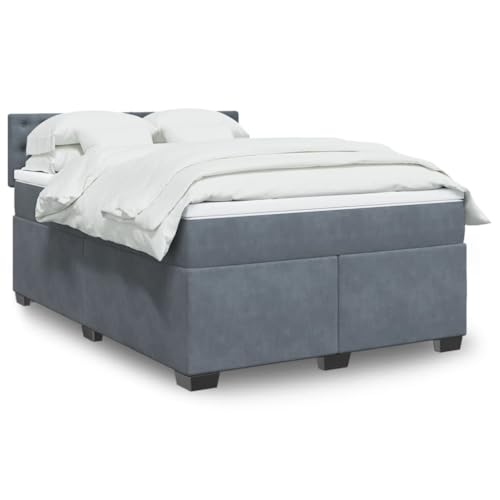 Vetnasa Cama Box Spring con colchón tercio Gris Oscuro 160x200 cm Mobiliario, Camas y Accesorios, Camas y somieres Gris 96,02 KG