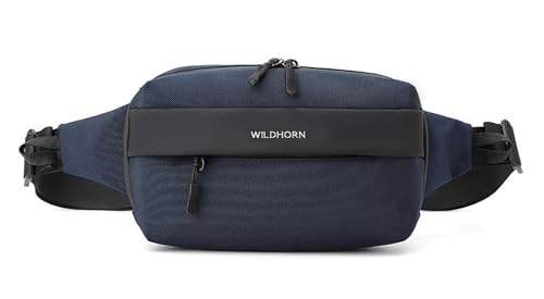 Image of Wildhorn Crossbody Sling Bag for Men | Compact Waist & Chest Bag | Water-Resistant Travel Fanny Pack with Adjustable Strap for Daily Use, Hiking & Outdoor Activities (Blue)