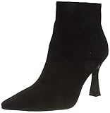 Botín básico con tacón geométrico en ante de color negro | LODI Zapatos de mujer online