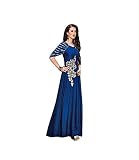 Designer nouvelle robe de soie longue jupe étage longueur élégante fille robe indowestern maxi robe une pièce femmes robe 641