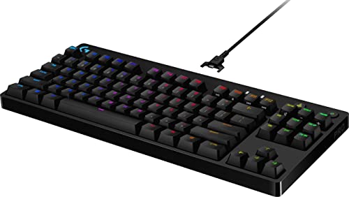 Logitech G Pro Tkl Mechanical Wired Gaming Keyboard Gx Blue Clicky Switch And Lightsync Rgb Backlit Keys, 12 Programmable F-Key Macros, Black - 920-009388 (Renewed) #TOP1